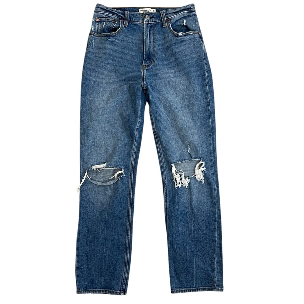 Abercrombie & Fitch The Ankle Straight Ultra High Rise Ripped Jeans 💙